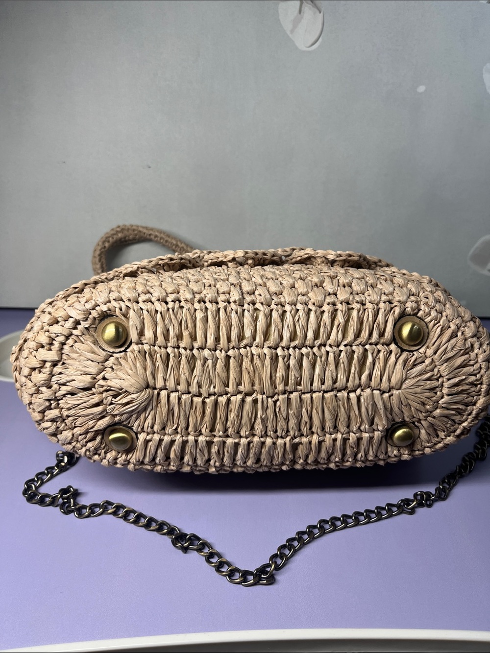 Patricia Nash Laureana Small Scalloped
Raffia Frame Crossbody Bag Kiss Lock - Picture 5 of 11
